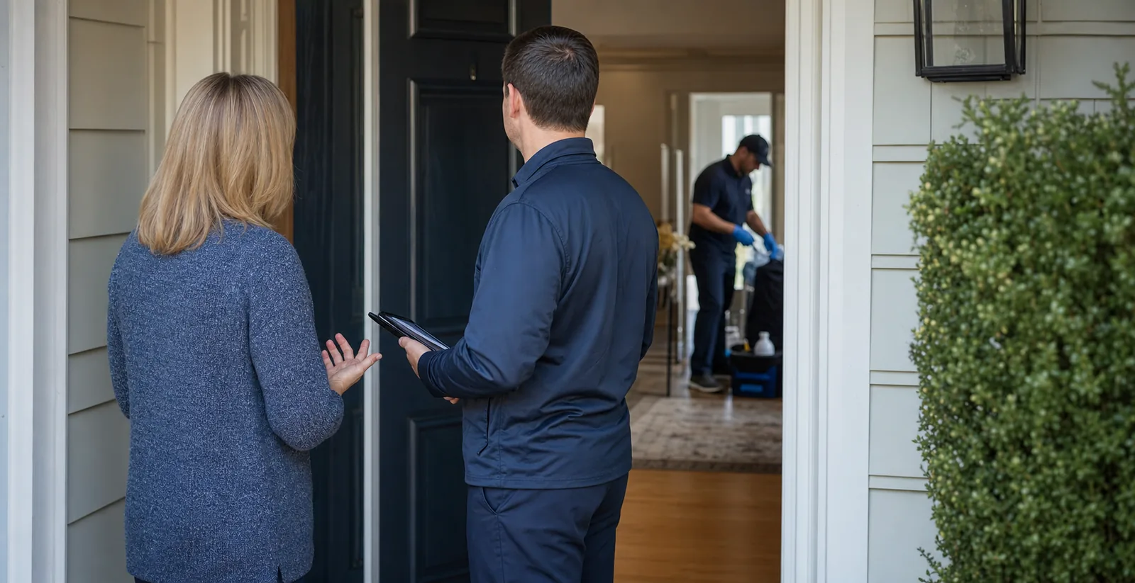 Illustrative private property consultation before sensitive cleanup begins